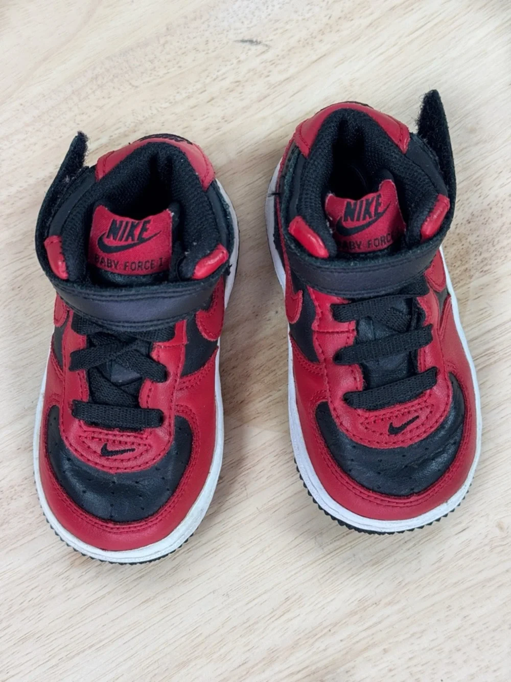 Nike Air Force 1 Mid Toddler Sneakers Red‎ Black Size 5 307192-063